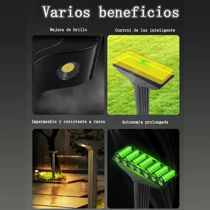 LAMPARAS SOLARES PARA JARDIN EXTERIOR 2 UNIDADES - 4