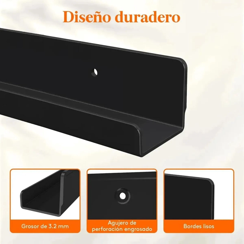 SET 4 ESTANTES FLOTANTES ACRILICO PARA PARED - 5