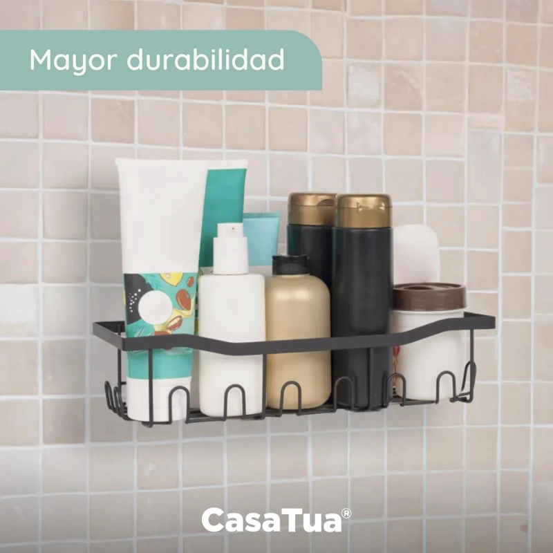 SET 2 REPISAS ADHESIVAS INOXIDABLES PARA DUCHA - 2