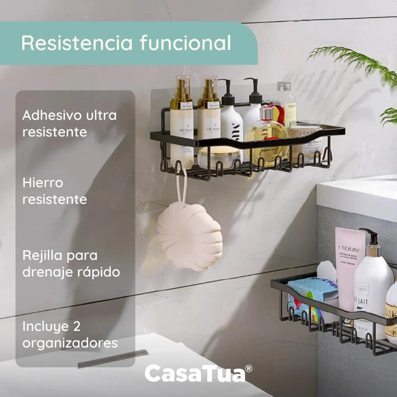 SET 2 REPISAS ADHESIVAS INOXIDABLES PARA DUCHA - 3