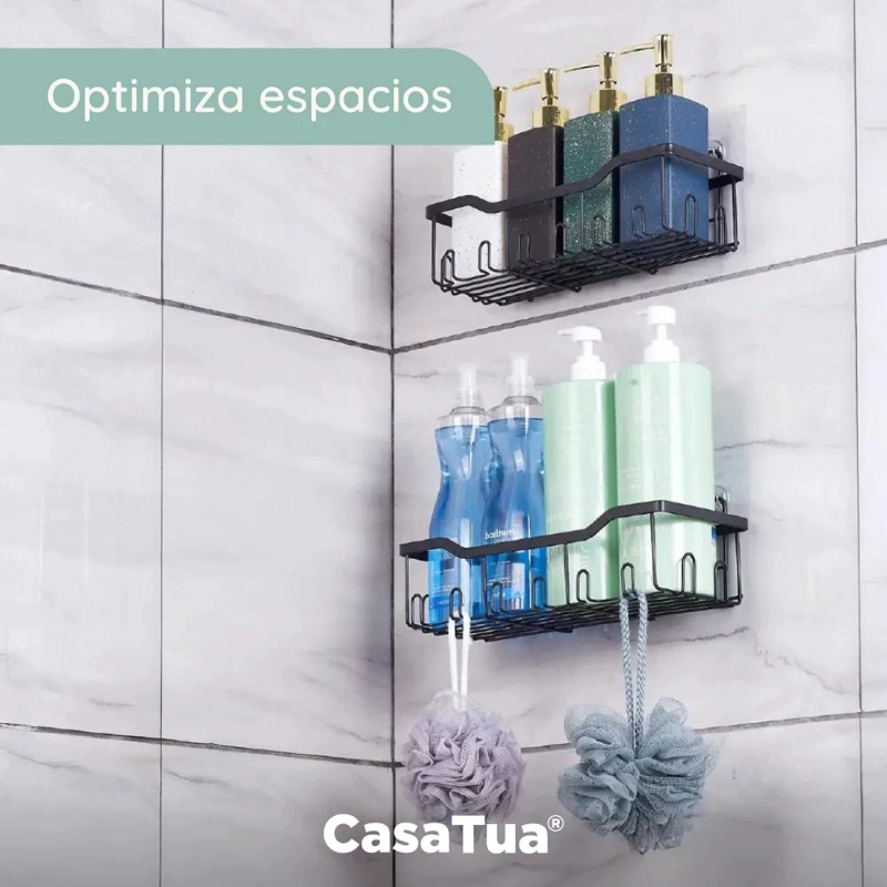 SET 2 REPISAS ADHESIVAS INOXIDABLES PARA DUCHA - 4