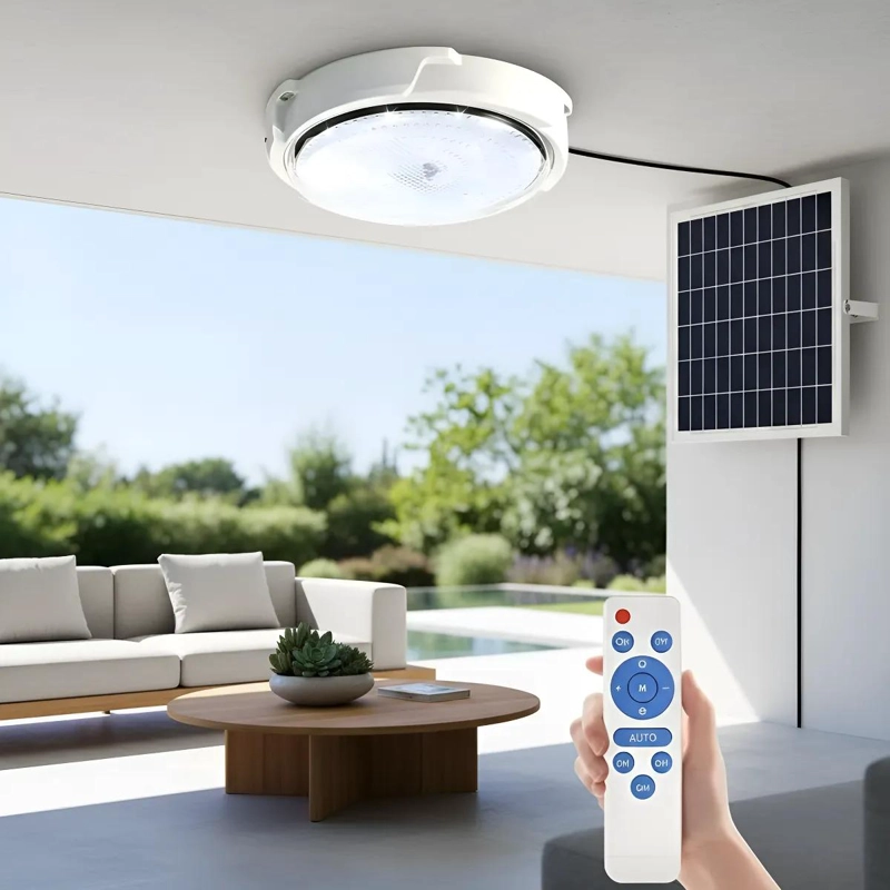 LUZ DE TECHO SOLAR REDONDA 500W BLANCO FRIO - 1