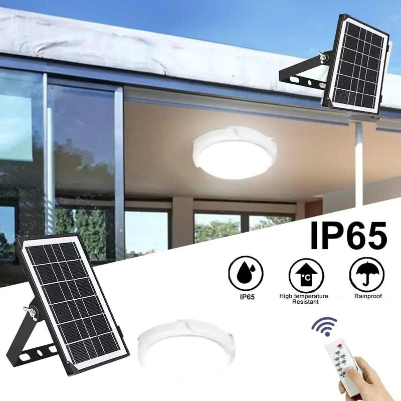 LUZ DE TECHO SOLAR REDONDA 500W BLANCO FRIO - 3