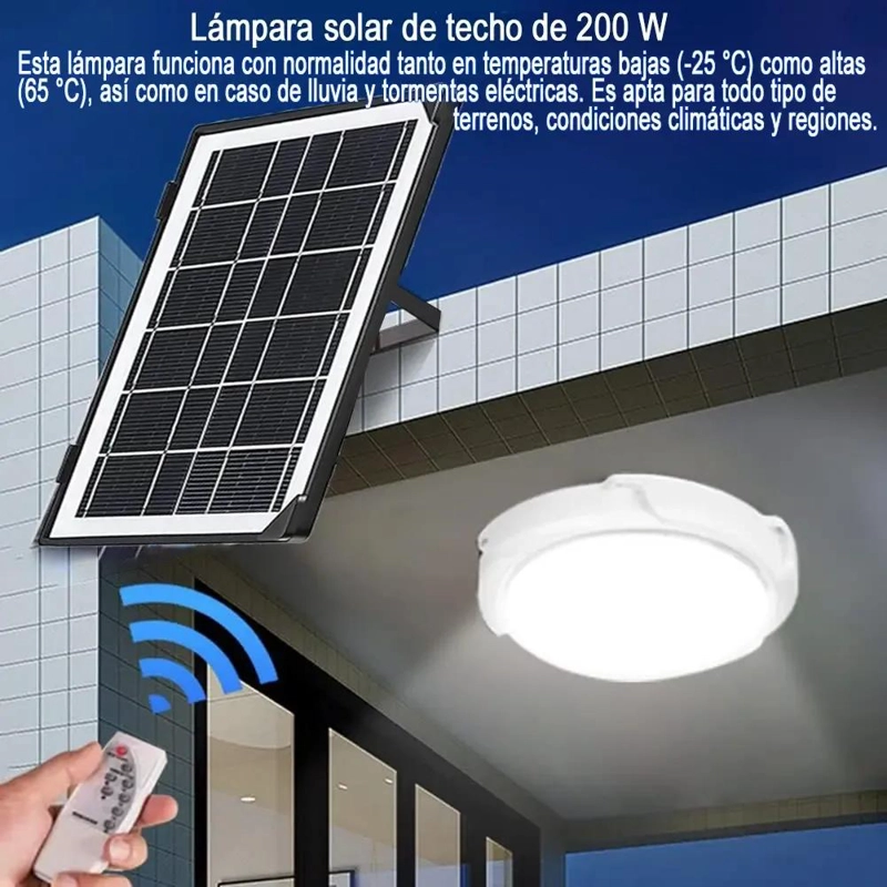 LUZ DE TECHO SOLAR REDONDA 500W BLANCO FRIO - 4