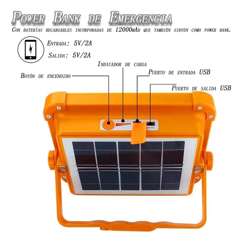 LAMPARA LED SOLAR PORTATIL IP66 PARA EMERGENCIAS - 3
