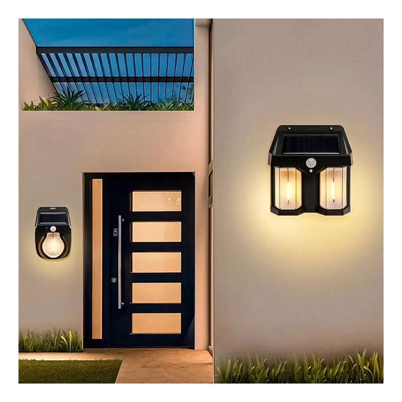 FAROL SOLAR DE PARED CON SENSOR Y 2 LEDS LUZ CALIDA - 4