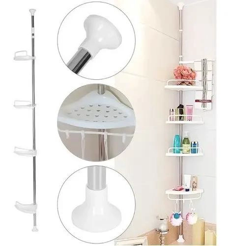 ORGANIZADOR ESQUINERO AJUSTABLE PARA BAÑO 4 PISOS - 2