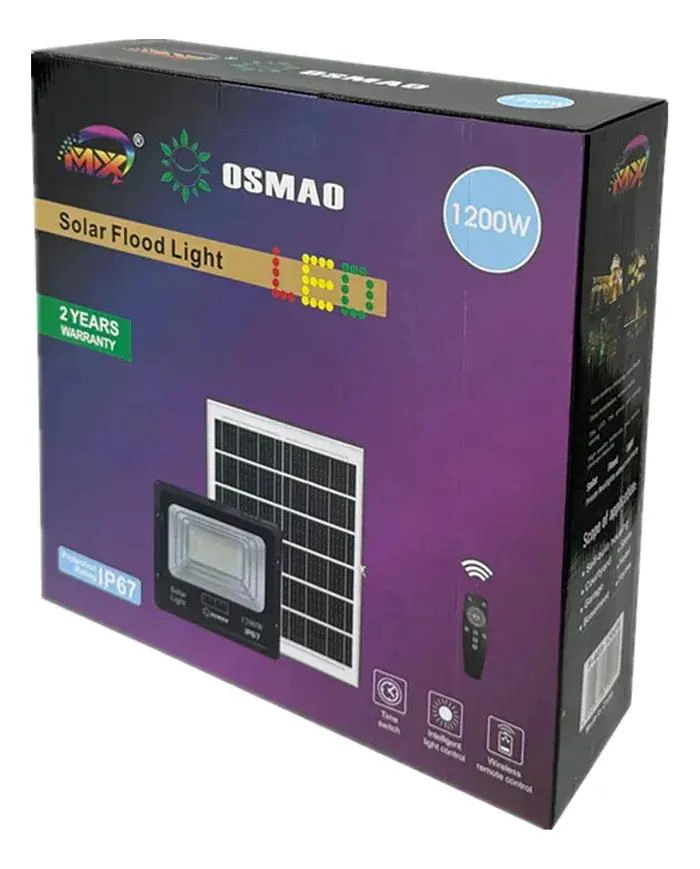 PACK 3 REFLECTORES LUMINARIA 1200W FOCO SOLAR EXTERIOR - 3