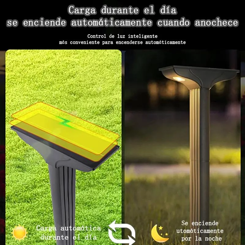 LUZ SOLAR LED IMPERMEABLE PARA JARDIN CON 3 NIVELES DE BR - 4