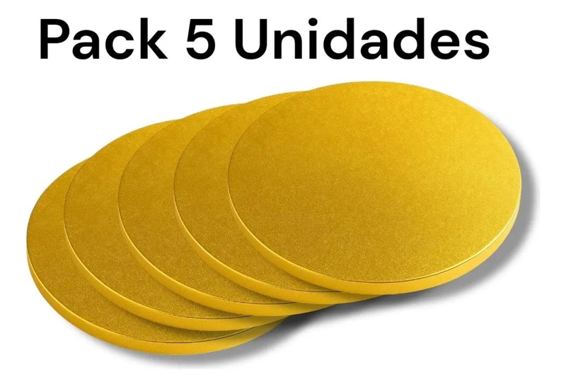 PACK 5 BASES DORADAS PARA TORTA PLUMAVIT 30CM - 3