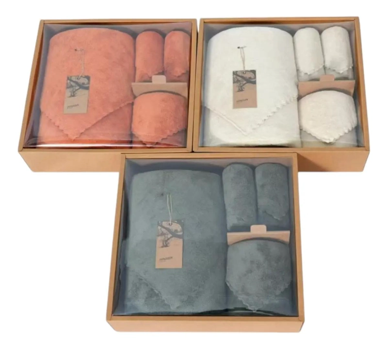 SET 4 TOALLAS DE BAÑO SUAVES DE VELLON CORAL - 1