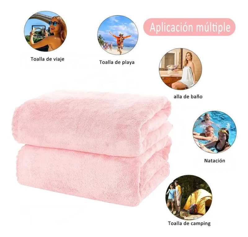 SET 4 TOALLAS DE BAÑO SUAVES DE VELLON CORAL - 5