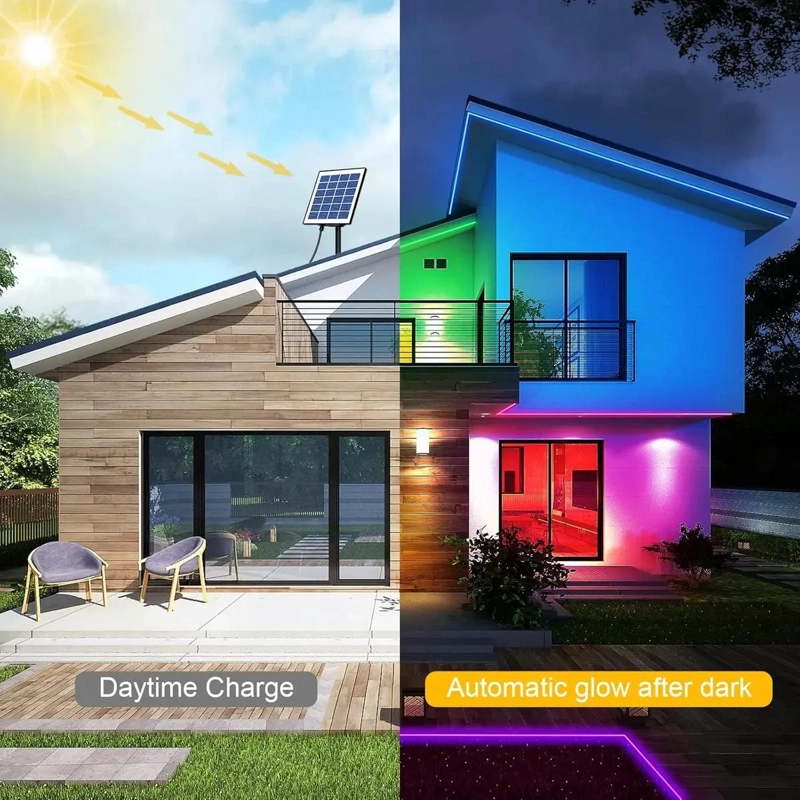 CINTA LED SOLAR RGB 10 METROS CON CONTROL REMOTO - 2