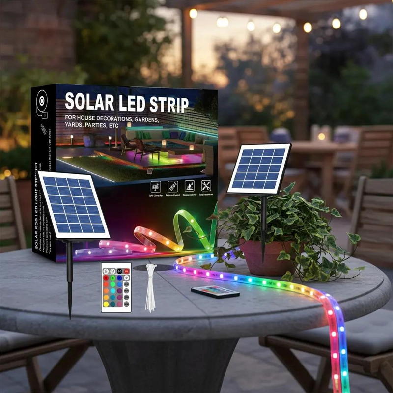 CINTA LED SOLAR RGB 10 METROS CON CONTROL REMOTO - 5