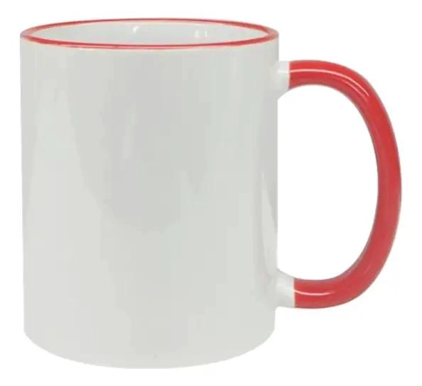 TAZA BLANCA PARA SUBLIMACION 11 OZ CON ASA COLOR - 2