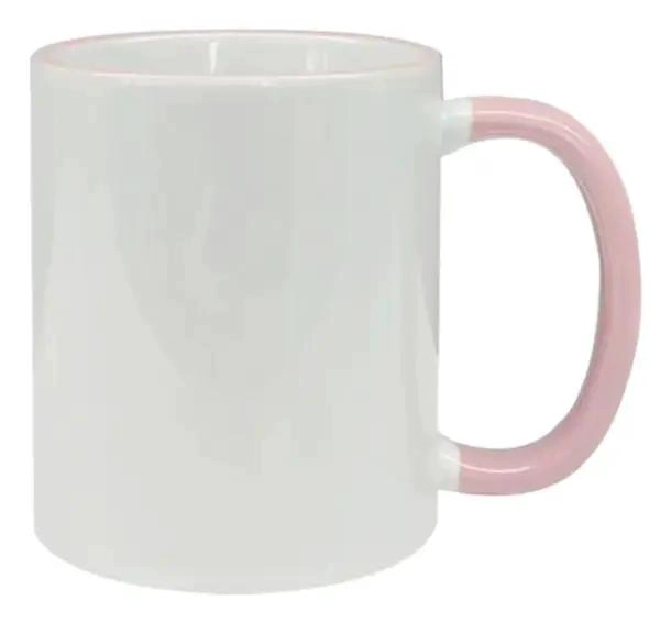 TAZA BLANCA PARA SUBLIMACION 11 OZ CON ASA COLOR - 5