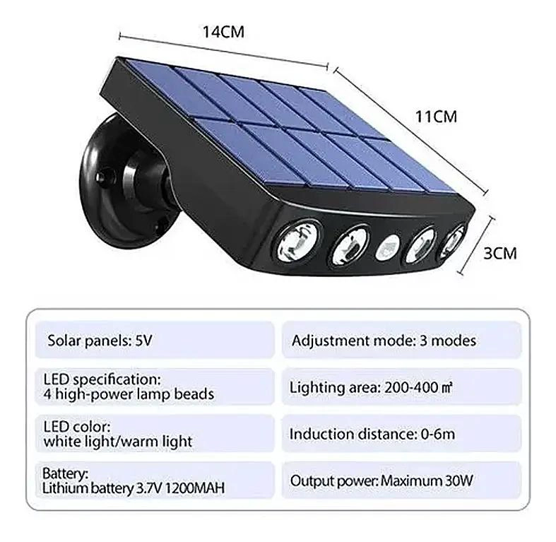 PACK 2 FOCOS SOLARES LED PARA JARDIN CON SENSOR - 2