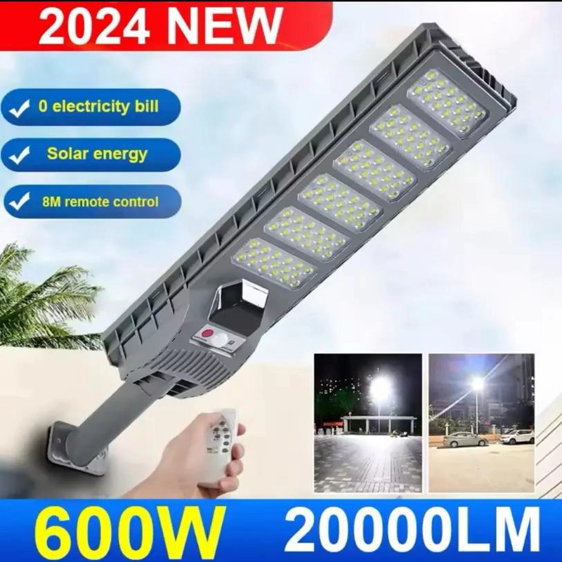 FOCO SOLAR LED 600W CON SENSOR DE MOVIMIENTO LUZ FRIA - 2