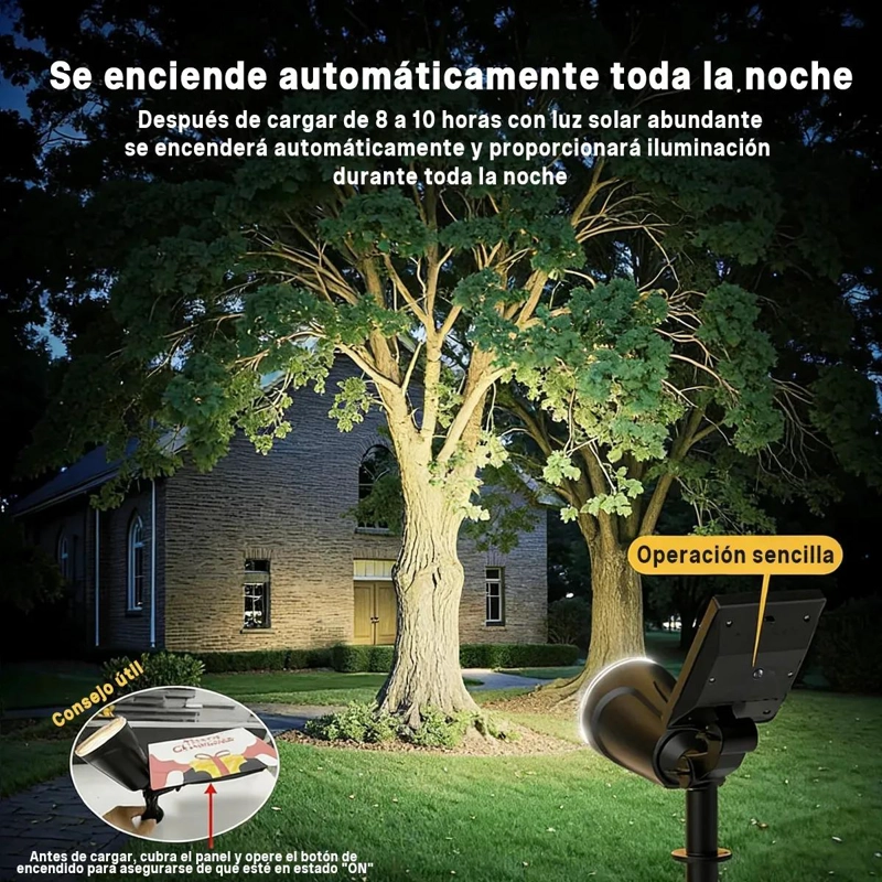 FOCO SOLAR RGB 2 EN 1 CON ESTACA Y COLGANTE IMPERMEABLE - 3