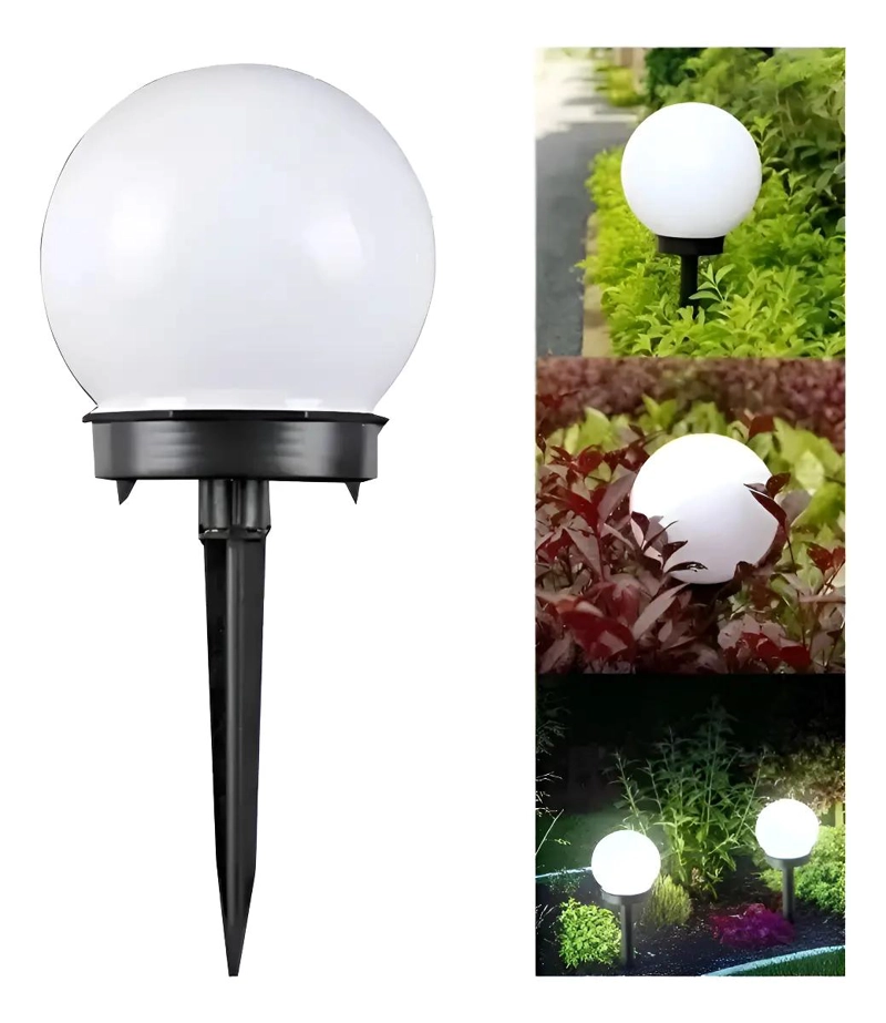 PACK 4 ESTACAS SOLARES CON BOLA PARA JARDIN Y CE SPED - 1