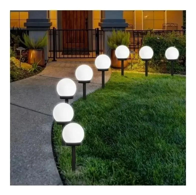 PACK 4 ESTACAS SOLARES CON BOLA PARA JARDIN Y CE SPED - 2