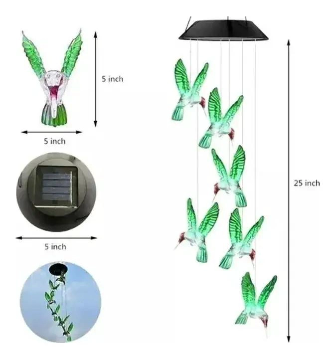 LAMPARA COLGANTE LED SOLAR MULTICOLOR PARA JARDIN - 2