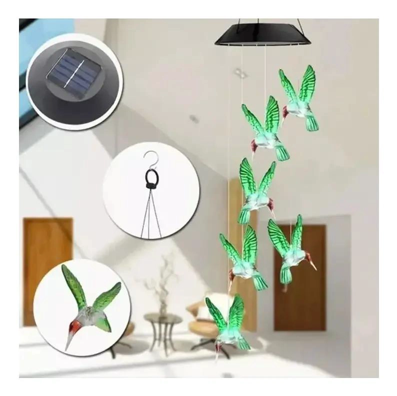 LAMPARA COLGANTE LED SOLAR MULTICOLOR PARA JARDIN - 4