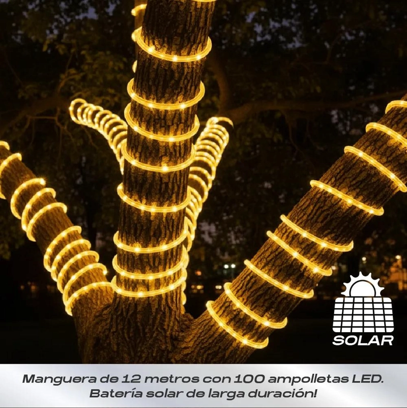 MANGUERA LED SOLAR 100 LUCES DECORACION 10M - 3