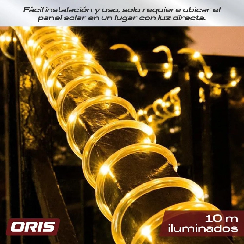 MANGUERA LED SOLAR 100 LUCES DECORACION 10M - 4