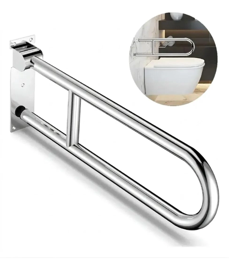 BARRA DE SEGURIDAD ABATIBLE RECTA ACERO INOXIDABLE 60 CM - 1