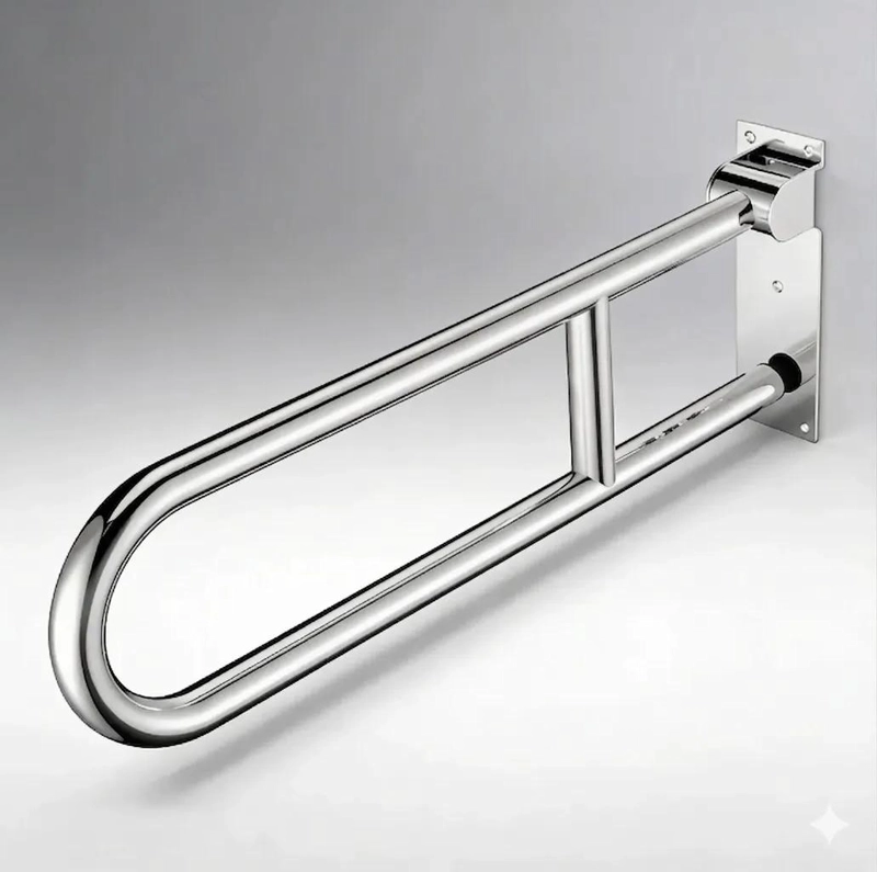 BARRA DE SEGURIDAD ABATIBLE RECTA ACERO INOXIDABLE 60 CM - 2