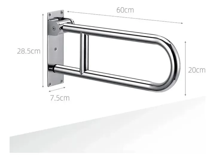 BARRA DE SEGURIDAD ABATIBLE RECTA ACERO INOXIDABLE 60 CM - 4