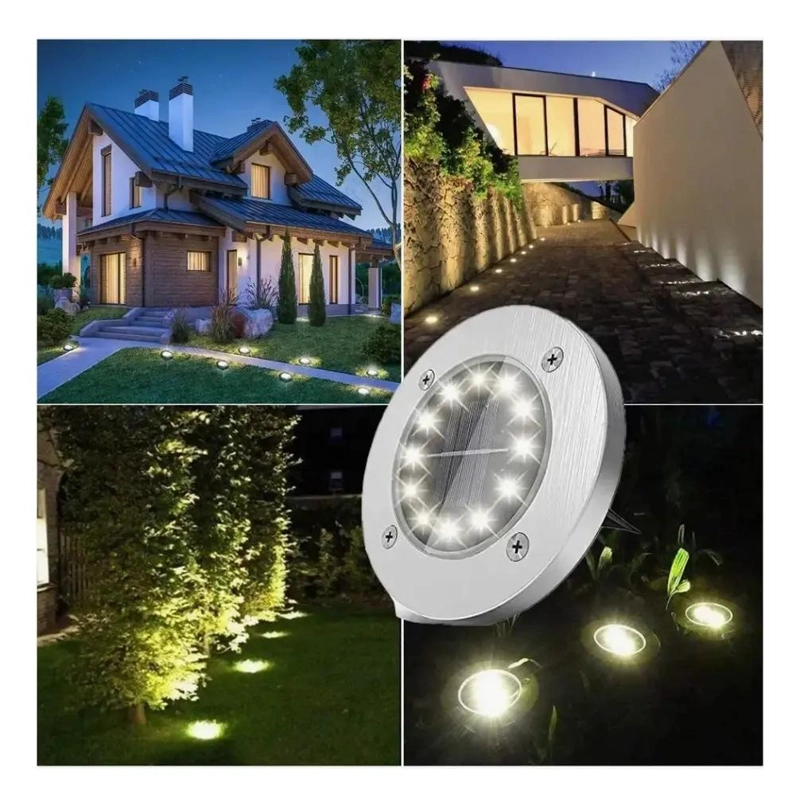 FOCO SOLAR LED PARA JARDIN CON LUZ BLANCA Y AMARILLA - 2