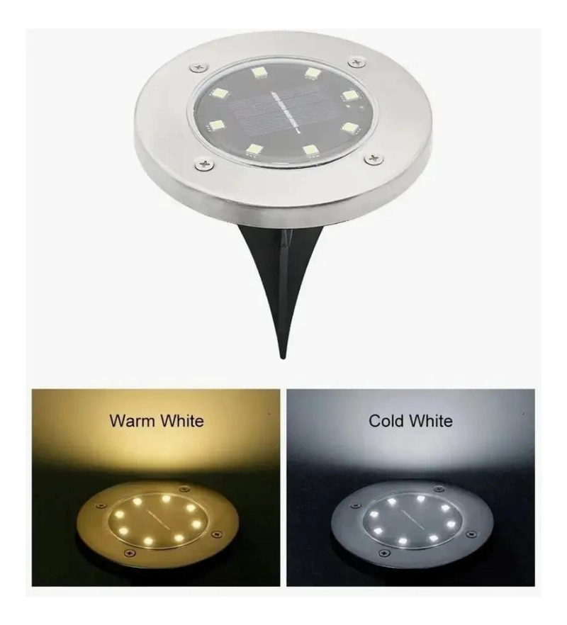 FOCO SOLAR LED PARA JARDIN CON LUZ BLANCA Y AMARILLA - 4