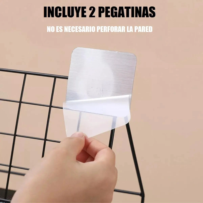 PACK 2 ORGANIZADORES ADHESIVOS PARA DUCHA Y BAÑO - 4