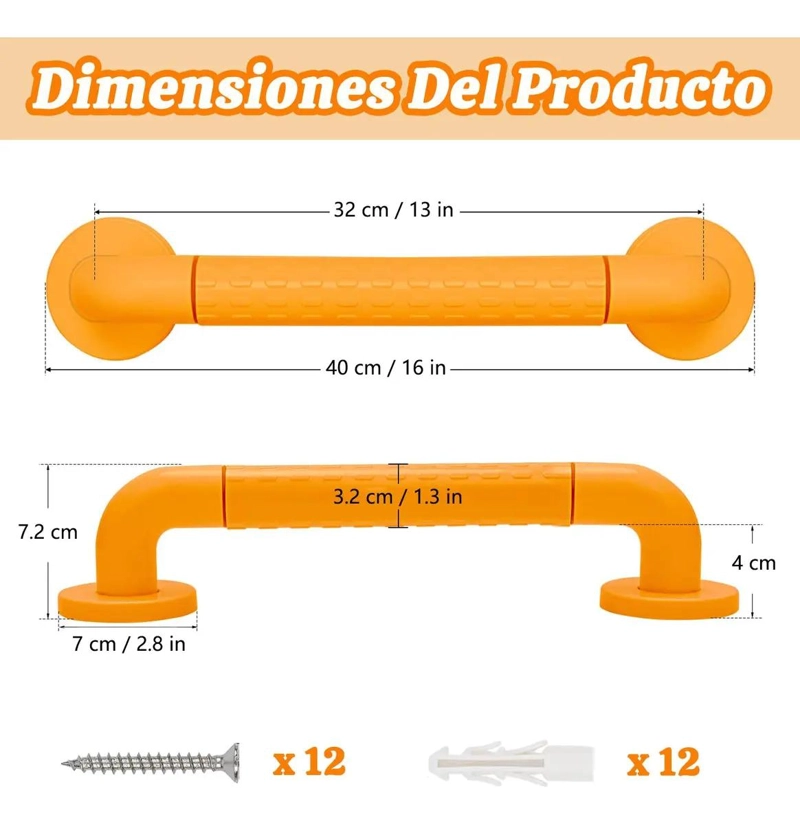 JUEGO 2 BARRAS DE SEGURIDAD ANTIDESLIZANTES 40CM - 2