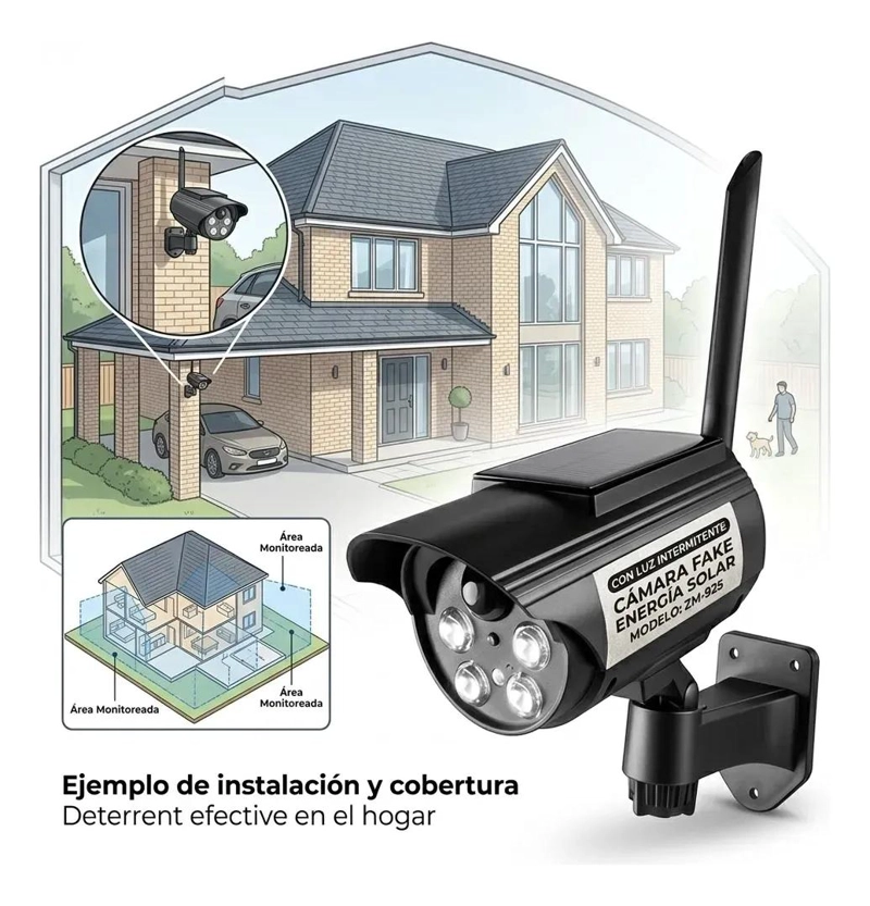LUZ LED SOLAR EXTERIOR CON SENSOR DE MOVIMIENTO Y CAMARA - 4