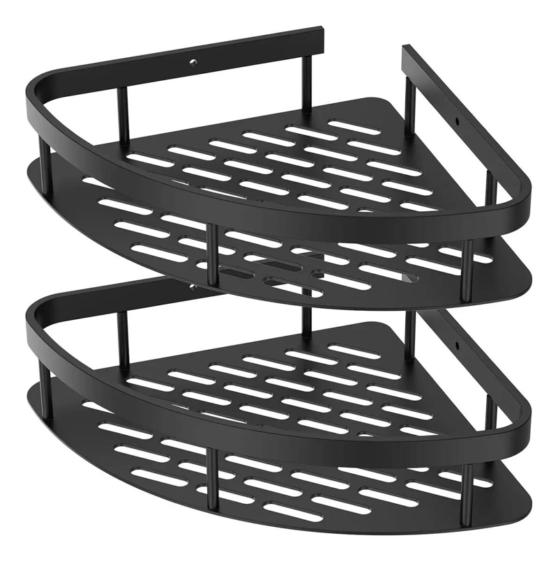 ESQUINERO ORGANIZADOR NEGRO PARA BAÑO Y COCINA - 1