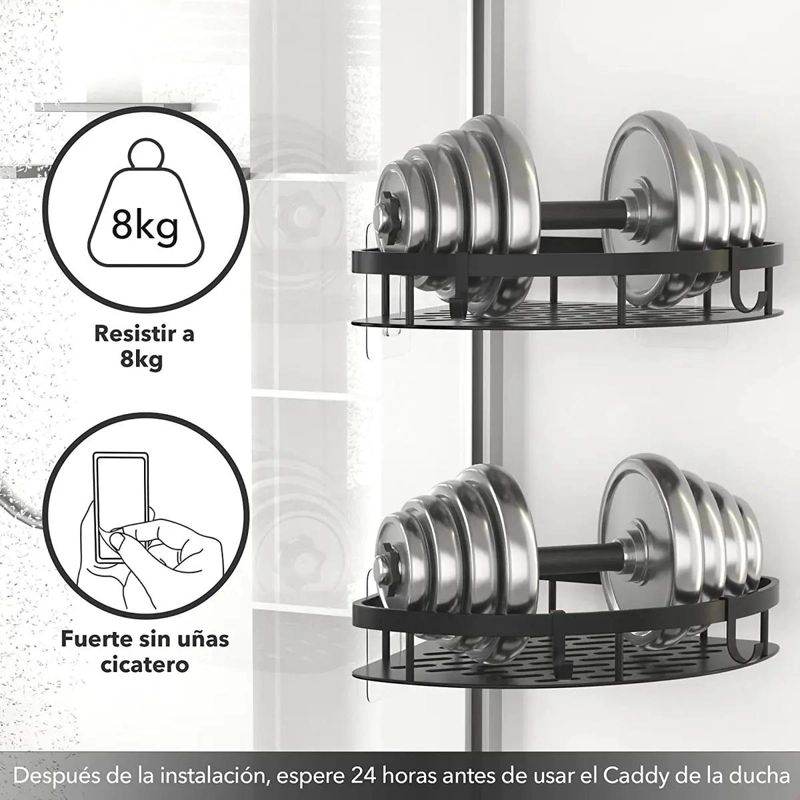 ESQUINERO ORGANIZADOR NEGRO PARA BAÑO Y COCINA - 4