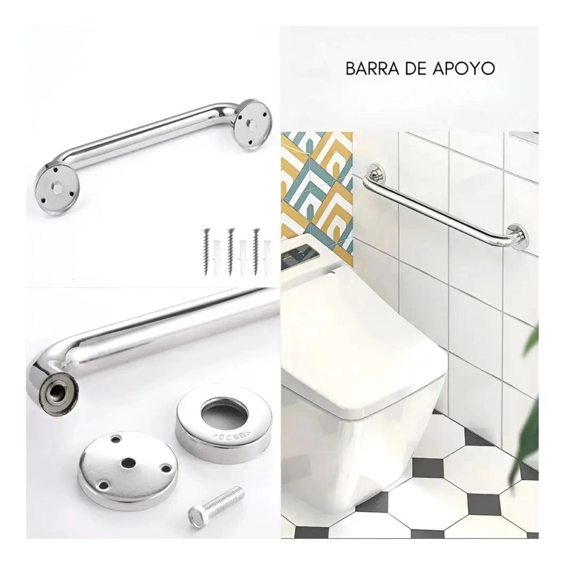 MANILLA BARRA RECTA SEGURIDAD PARA BAÑO 40 CM - 2