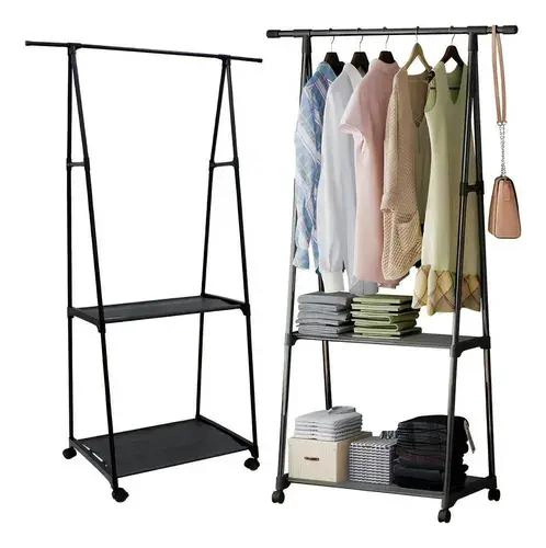 PERCHERO ORGANIZADOR DE BAÑO CON RUEDAS Y ESTANTE - 2
