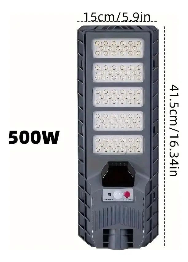 PACK 2 FOCOS SOLARES 500W RECARGABLES CON SENSOR Y MANDO - 3