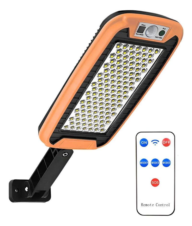 FOCO SOLAR EXTERIOR 124 LED CON SENSOR DE MOVIMIENTO Y MO - 1
