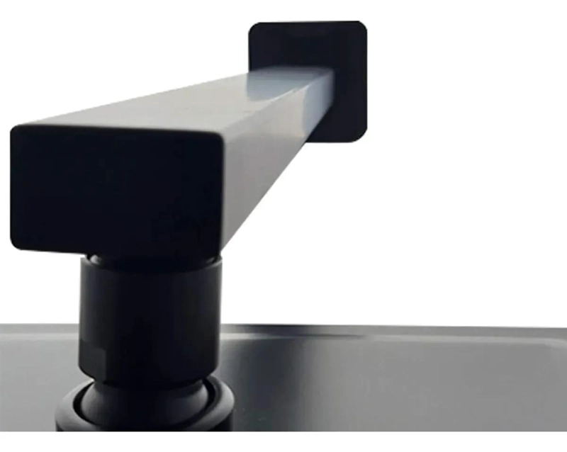 PLATO DE DUCHA CUADRADO NEGRO 25 CM CON BRAZO 40 CM - 5