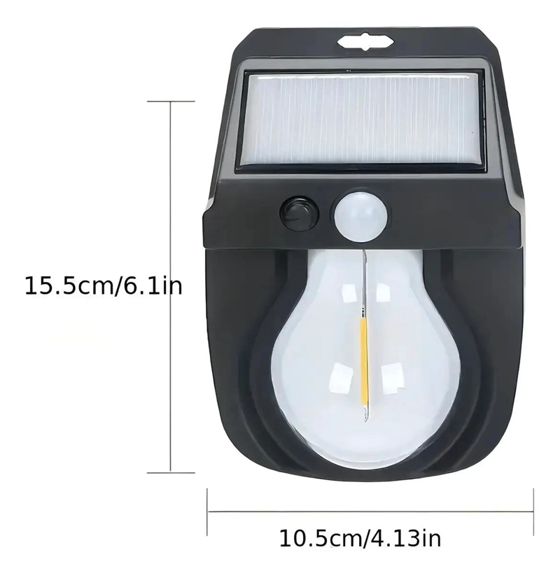 APLIQUE SOLAR DE PARED CON SENSOR DE MOVIMIENTO IMPERMEB - 4