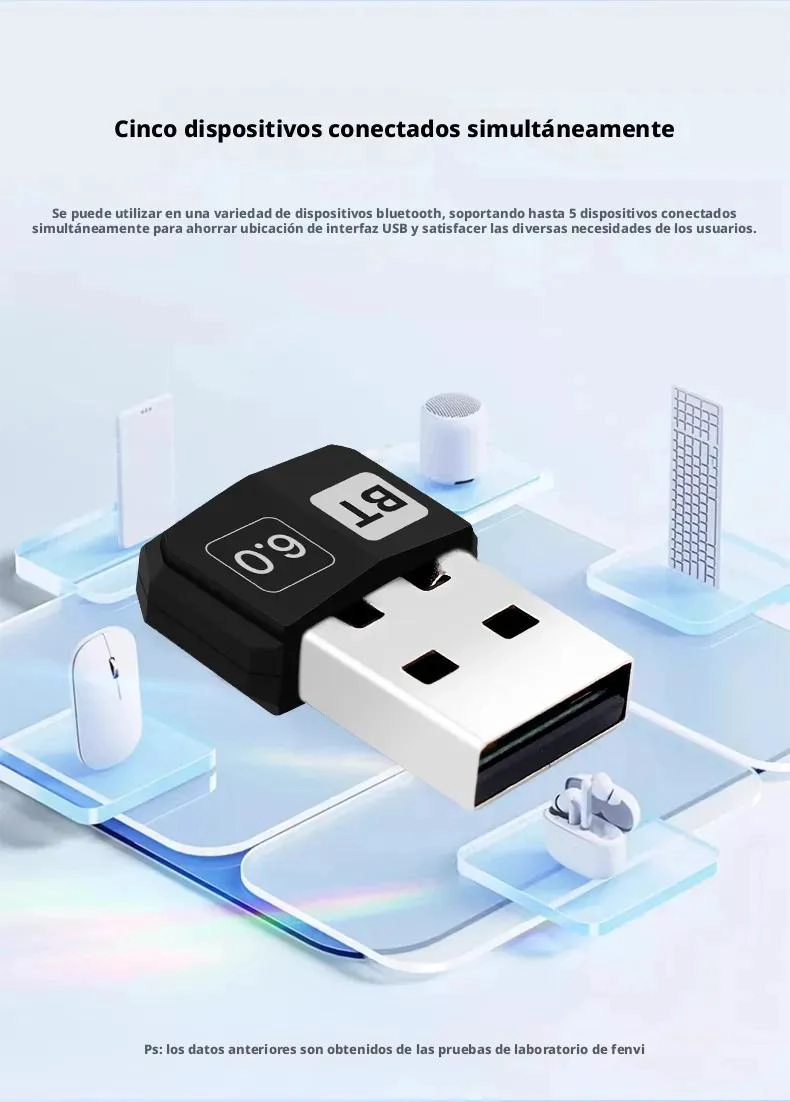 ADAPTADOR BLUETOOTH 6.0 USB TRANSMISOR Y RECEPTOR - 5