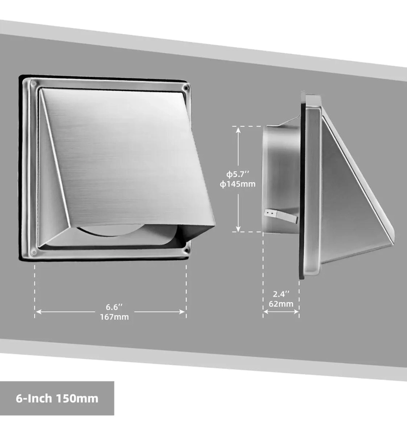 CUBIERTA DE VENTILACION PARA SECADORA DE 6 PULGADAS - 2