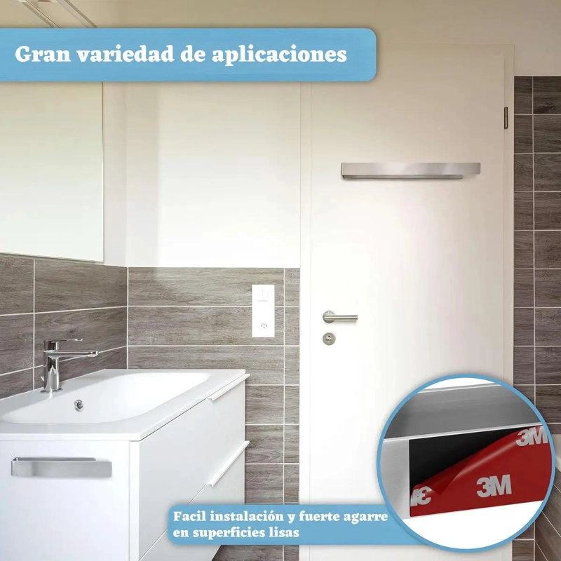 SET 2 TOALLEROS BARRA ACERO INOXIDABLE 23CM SIN TALADRO - 4