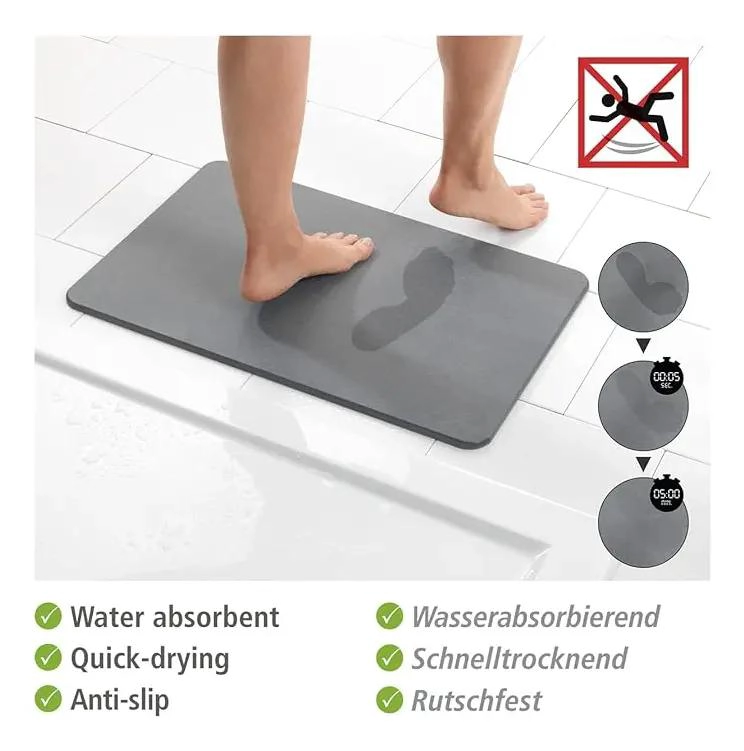 PISO PARA BAÑO ANTIDESLIZANTE SECADO RAPIDO 60X39 CM - 5