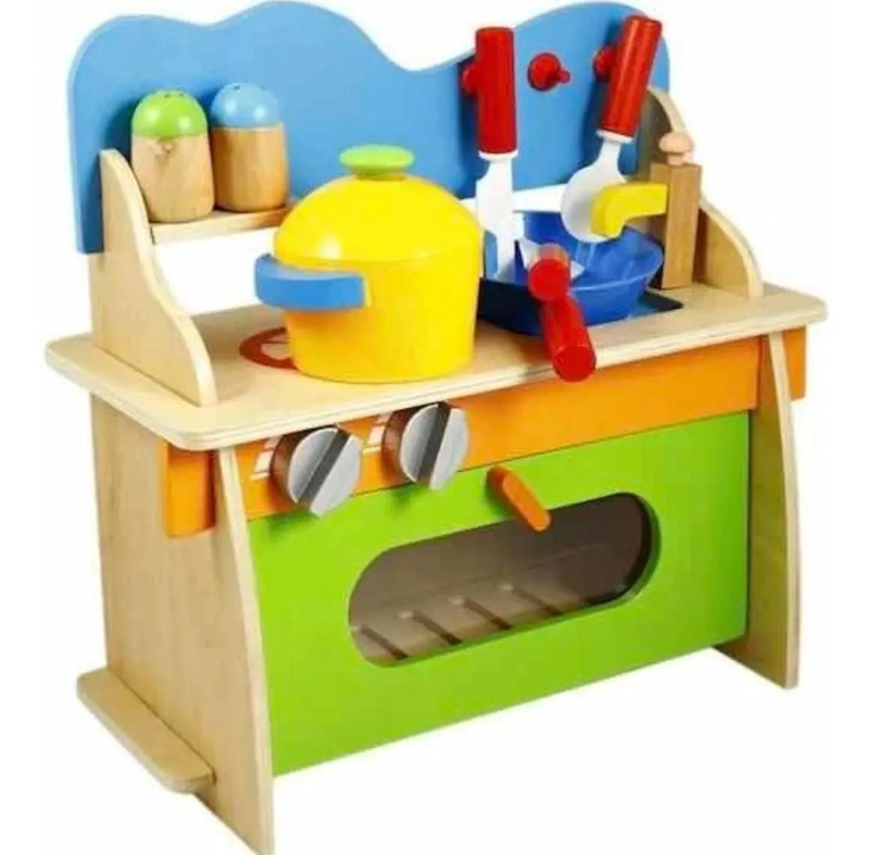 COCINA DE MADERA DIDACTICA PARA NIÑOS CON UTENSILIOS - 2